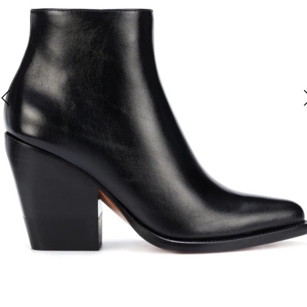 Chloe Rylee Glossy Black Ankle Booties - Picture 3 of 7
